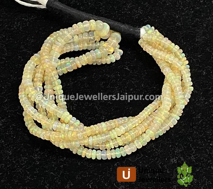 Yellow Ethiopian Opal Smooth Roundelle Beads