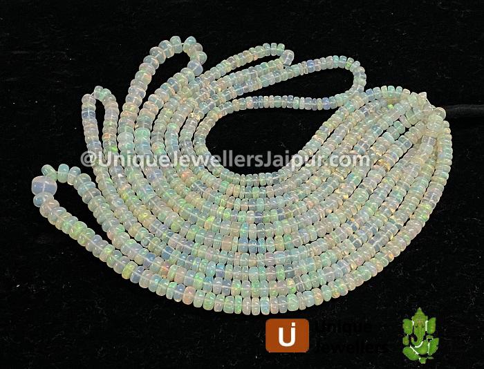 Off White Ethiopian Opal Far Smooth Roundelle Beads
