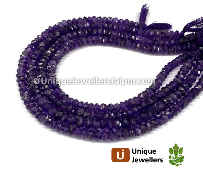 Amethyst Far Faceted Roundelle Beads