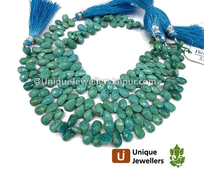 Chrysocolla Faceted Pear Beads