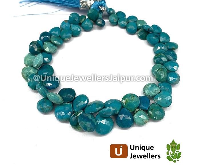 Blue Chrysocolla Faceted Heart Beads