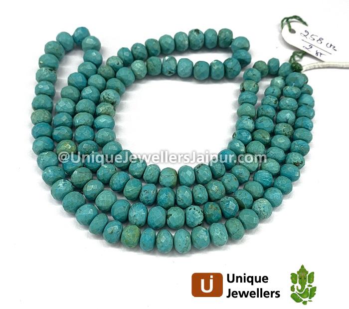 Sky Blue Chrysocolla Far Faceted Roundelle Beads