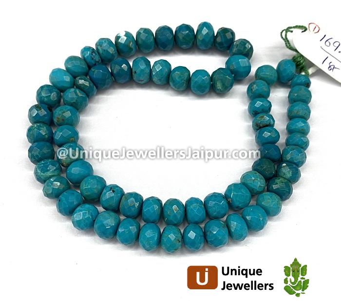 Deep Blue Chrysocolla Far Faceted Roundelle Beads