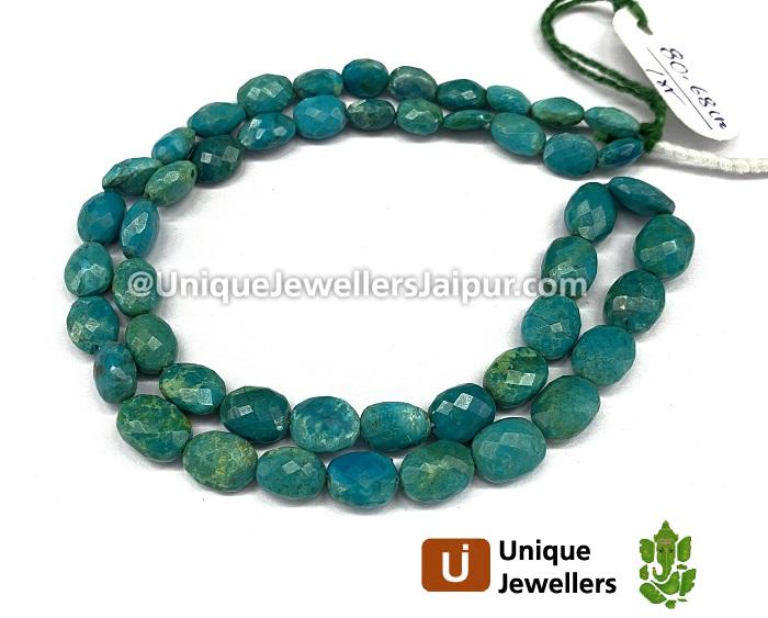 Blue Chrysocolla Faceted Oval Beads