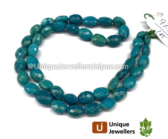 Deep Blue Chrysocolla Faceted Oval Beads