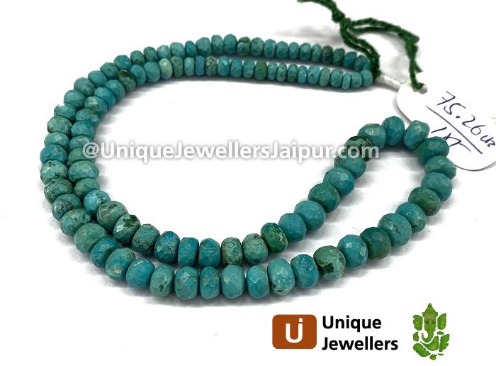 Sky Blue Chrysocolla Faceted Roundelle Beads