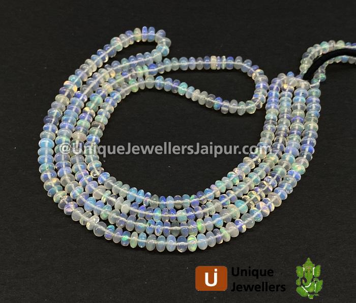 White Ethiopian Opal Smooth Roundelle Beads