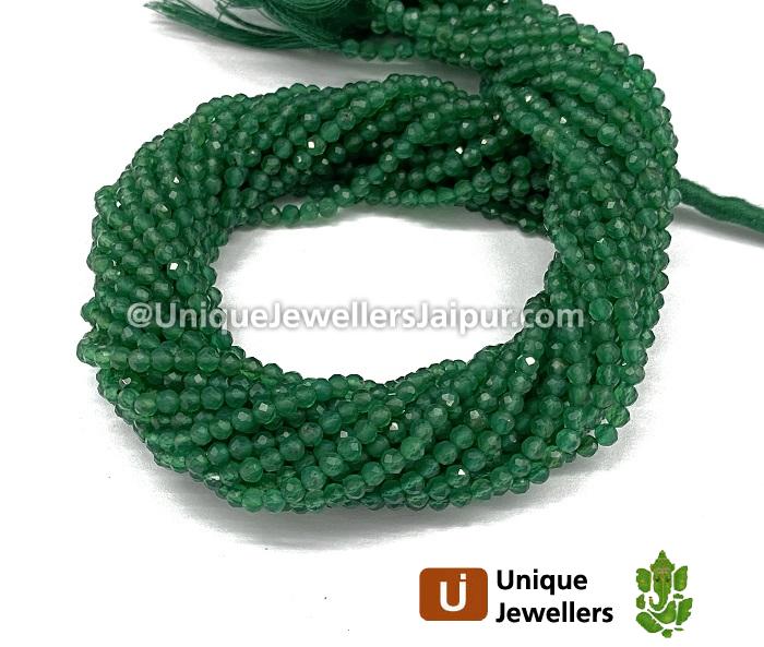 Green Onyx Micro Cut Round Beads