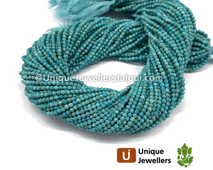 Natural Turquoise Micro Cut Round Beads