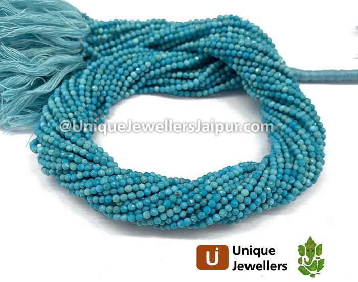 Natural Turquoise Micro Cut Round Beads