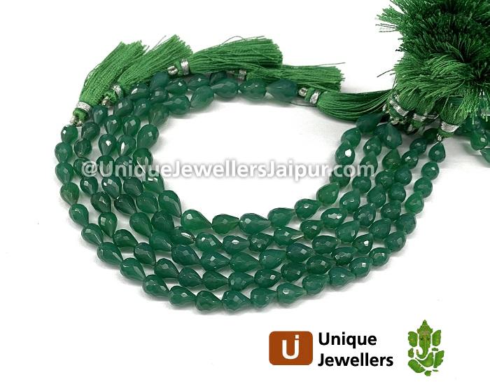 Green Onyx Faceted Drop Beads