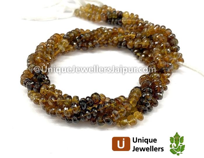 Petrol Tourmaline Faceted Roundelle Beads