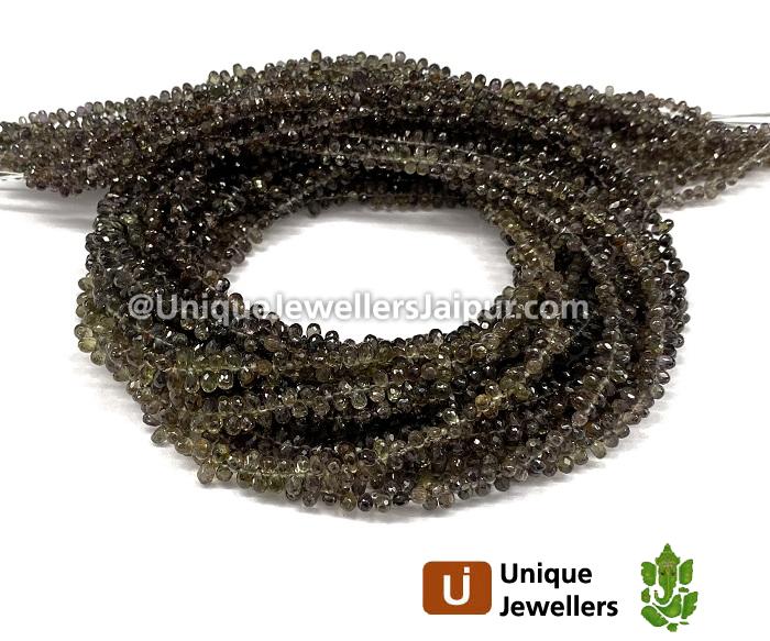 Carob Songea Sapphire Faceted Drop Beads