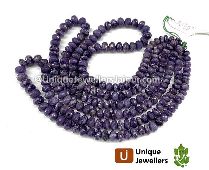 Charoite Far Faceted Roundelle Beads