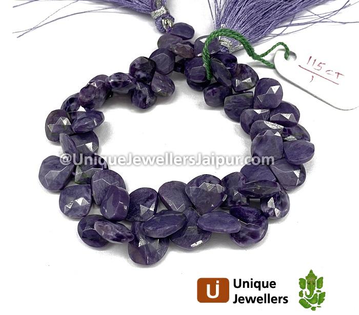 Charoite Faceted Heart Beads