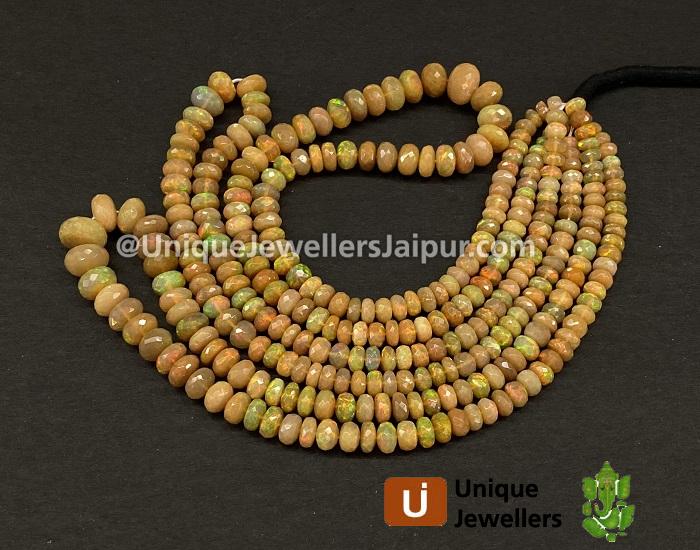 Orange Ethiopian Opal Far Faceted Roundelle Beads