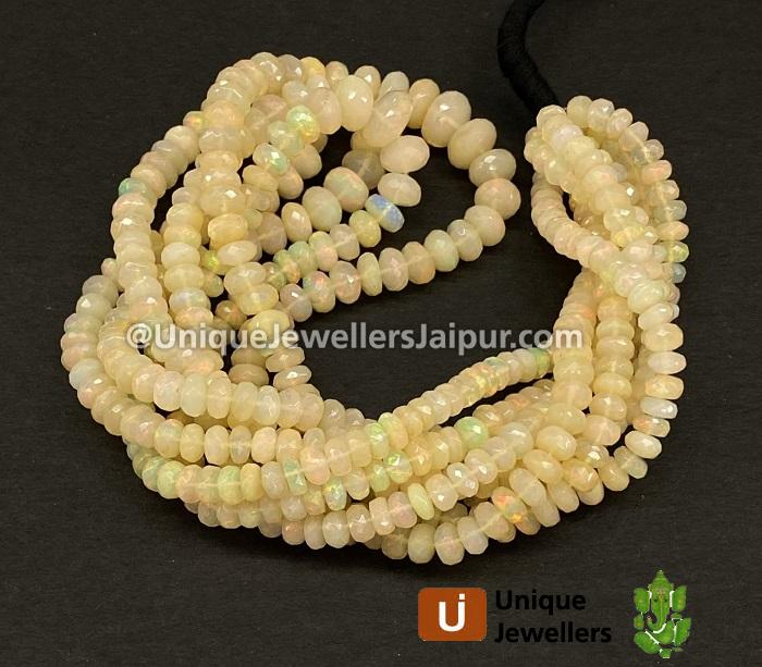 Yellow Ethiopian Opal Far Faceted Roundelle Beads