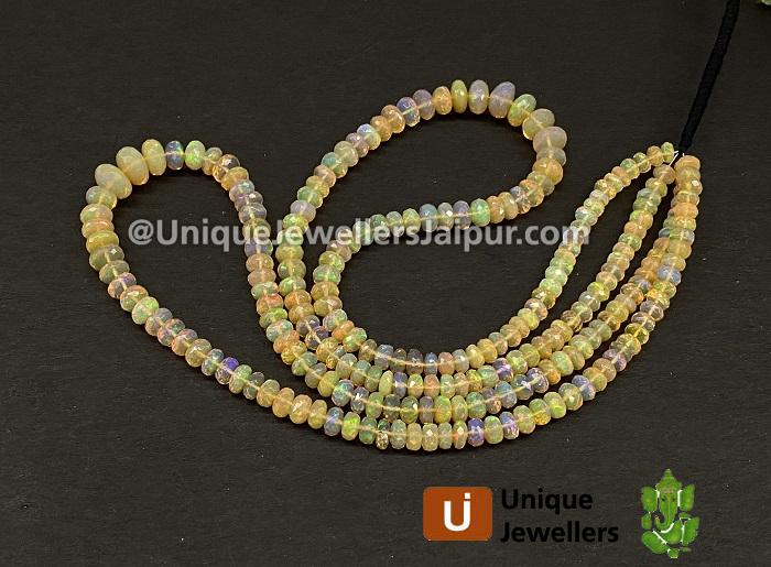 Orange Ethiopian Opal Far Faceted Roundelle Beads