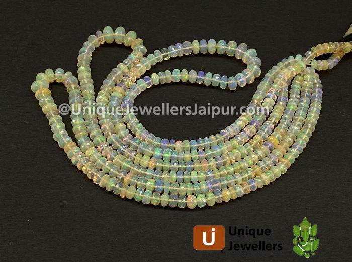 Yellow Ethiopian Opal Far Faceted Roundelle Beads