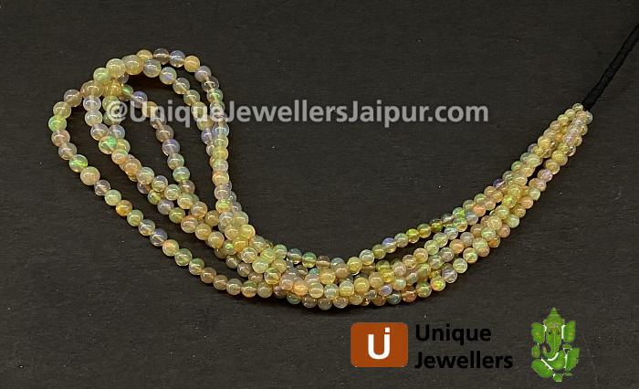 Orange Ethiopian Opal Smooth Round Beads