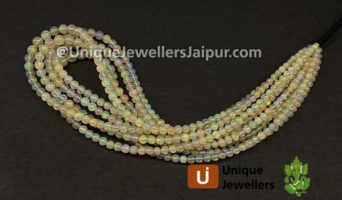 Yellow Ethiopian Opal Smooth Round Beads