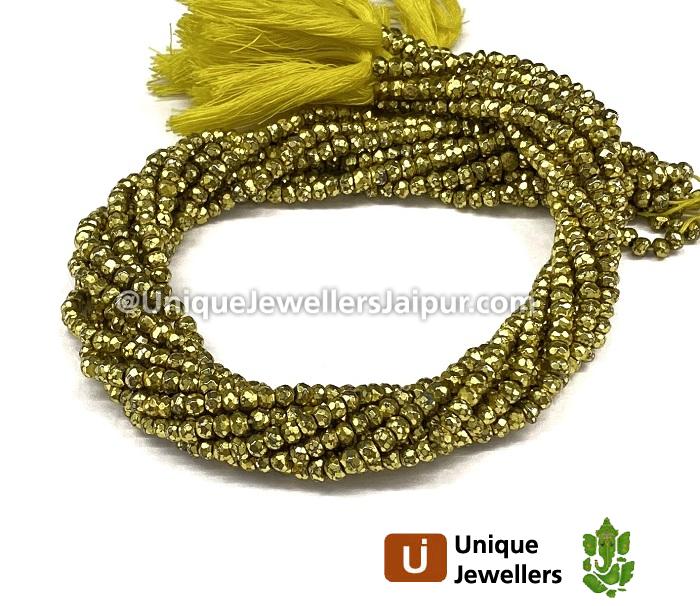 Victorian Gold Pyrite Faceted Roundelle Beads
