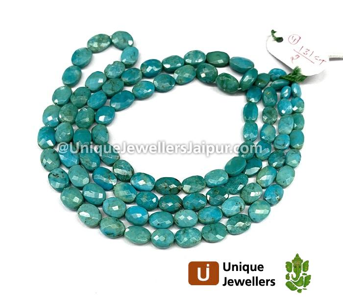 Natural Turquoise Faceted Oval Beads