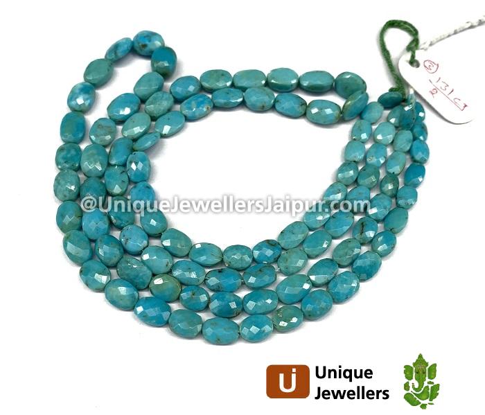 Natural Turquoise Faceted Oval Beads