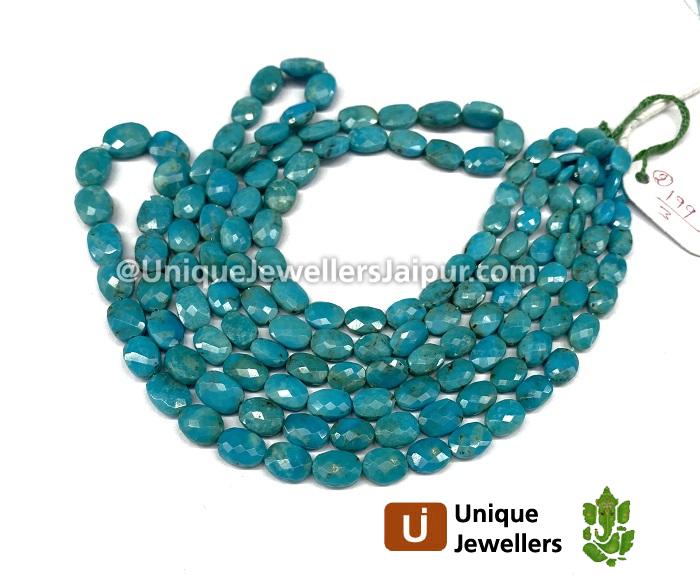 Natural Turquoise Faceted Oval Beads