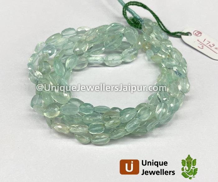 Natural Peruvian Blue Opal Faceted Oval Beads