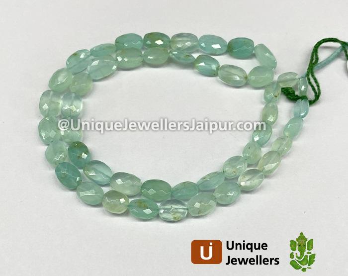 Natural Peruvian Blue Opal Faceted Oval Beads