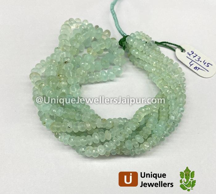 Natural Peruvian Blue Opal Faceted Roundelle Beads