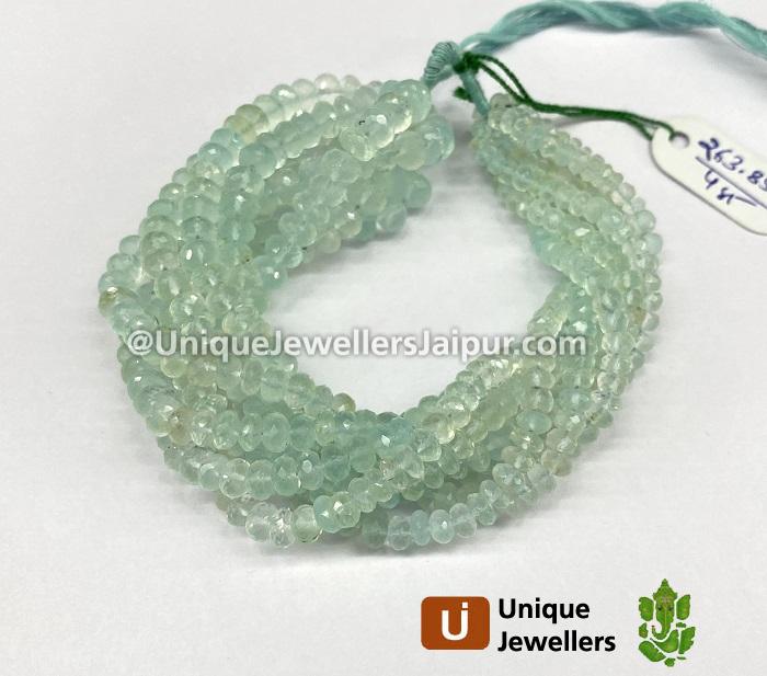 Natural Peruvian Blue Opal Faceted Roundelle Beads