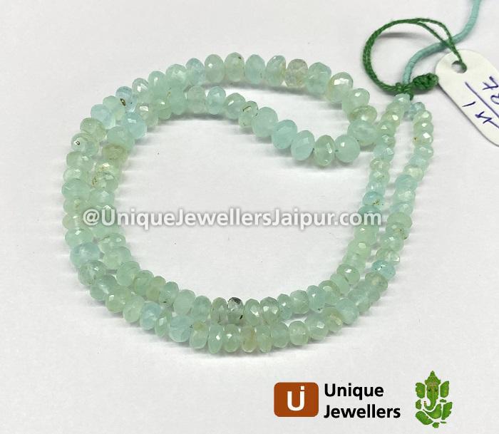 Natural Peruvian Blue Opal Faceted Roundelle Beads