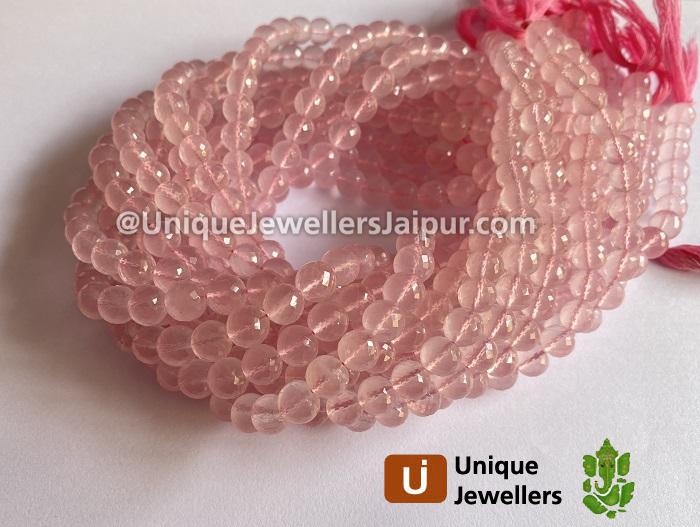Rose Quartz Faceted Round Beads