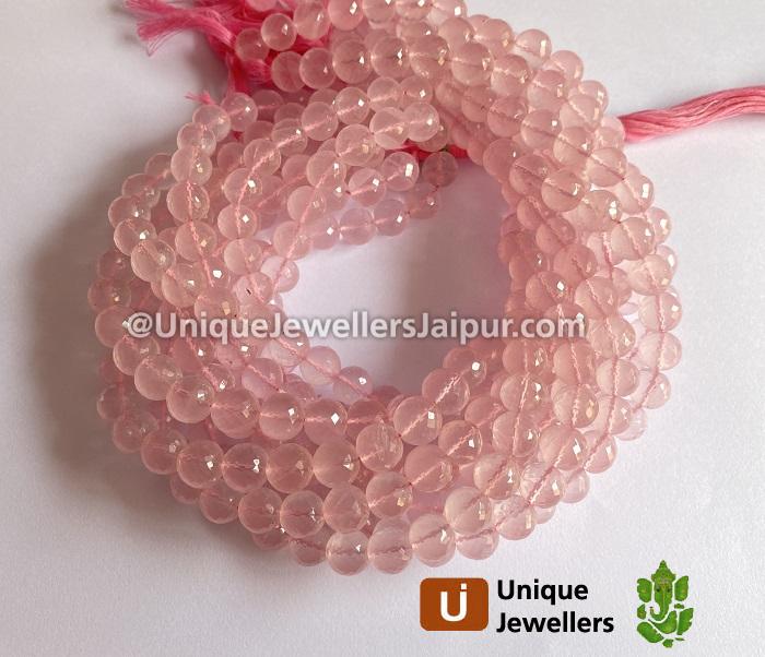 Rose Quartz Faceted Round Beads