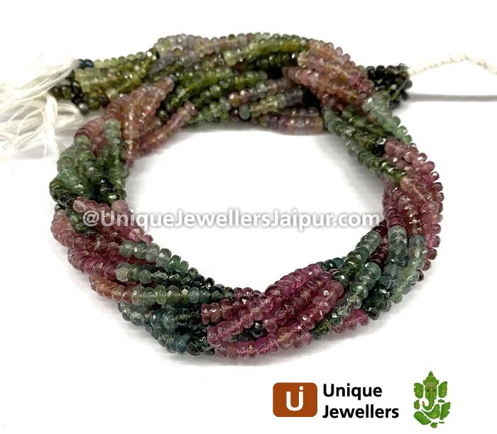 Tourmaline Faceted Roundelle Beads