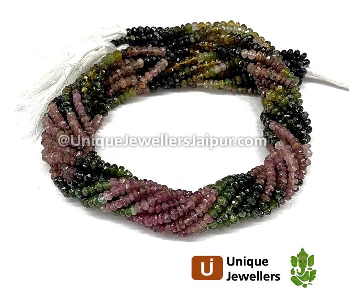 Tourmaline Chrome Faceted Roundelle Beads