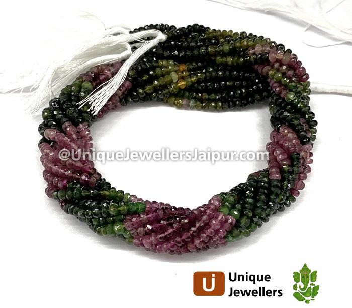 Tourmaline Chrome Faceted Roundelle Beads