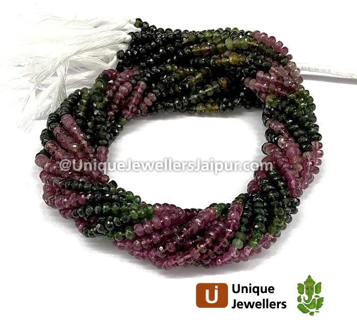 Tourmaline Chrome Faceted Roundelle Beads