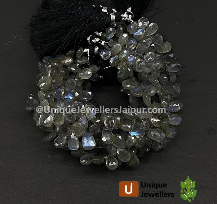 Labradorite Faceted Pear Beads