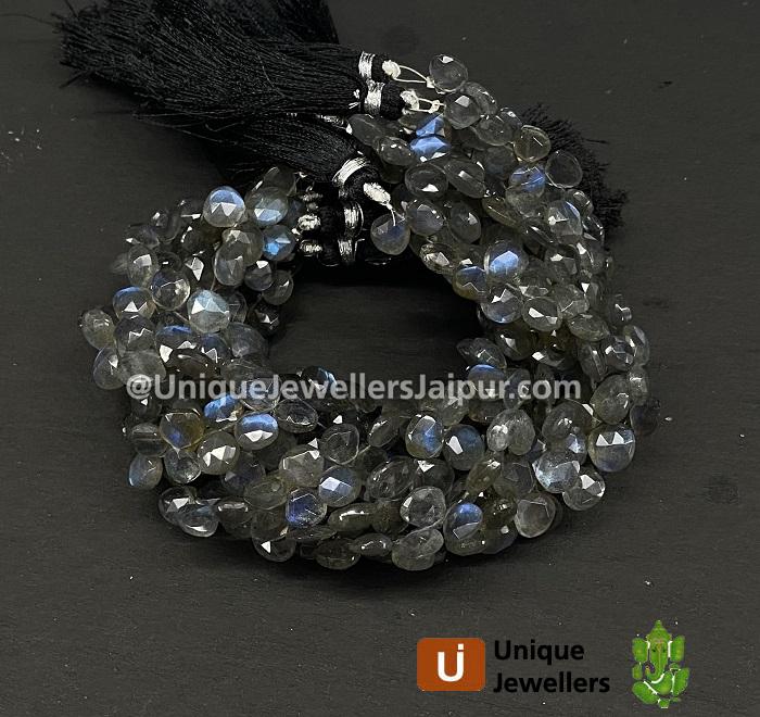 Labradorite Faceted Heart Beads