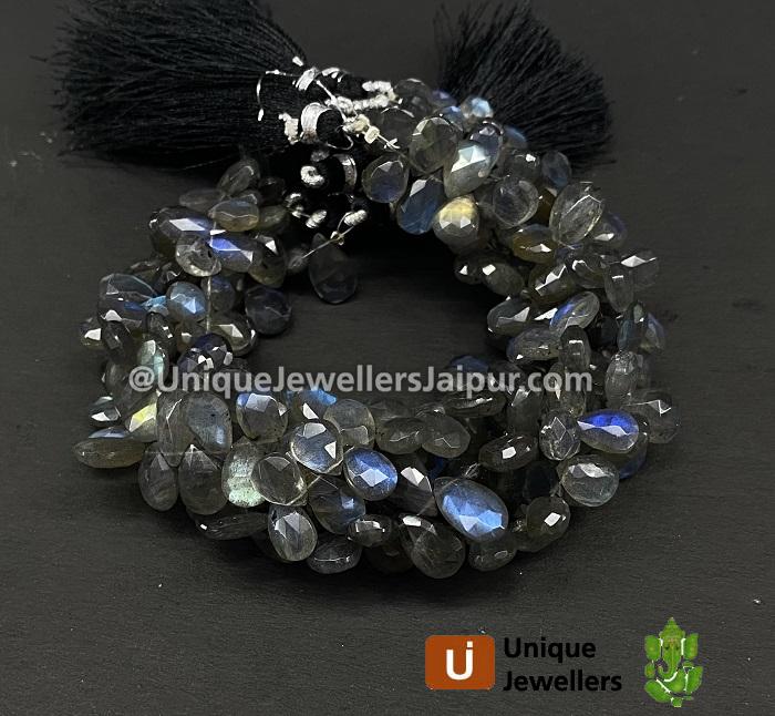 Labradorite Far Faceted Pear Beads