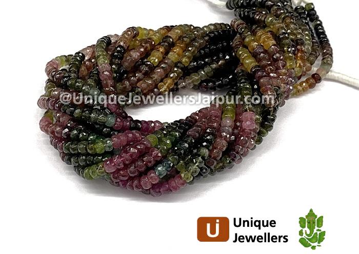 Tourmaline Far Faceted Roundelle Beads