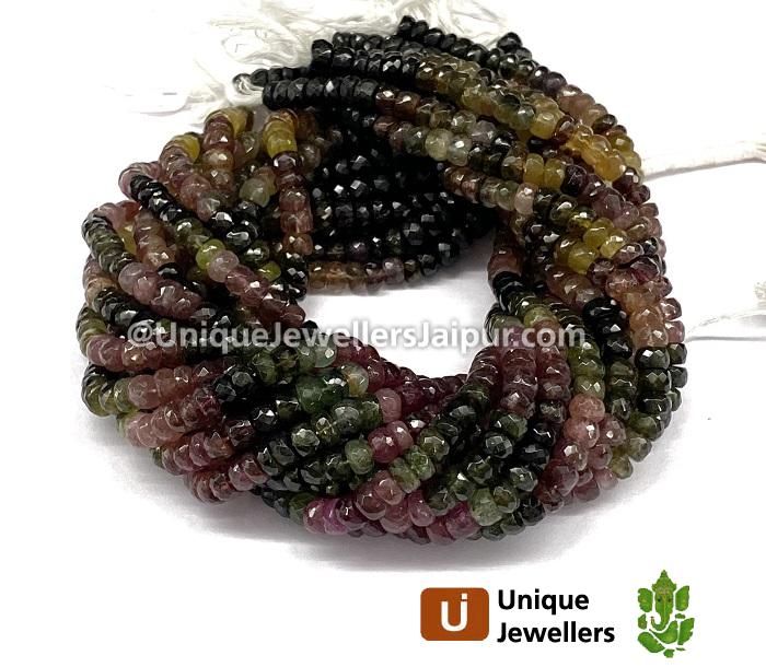 Tourmaline Far Faceted Roundelle Beads