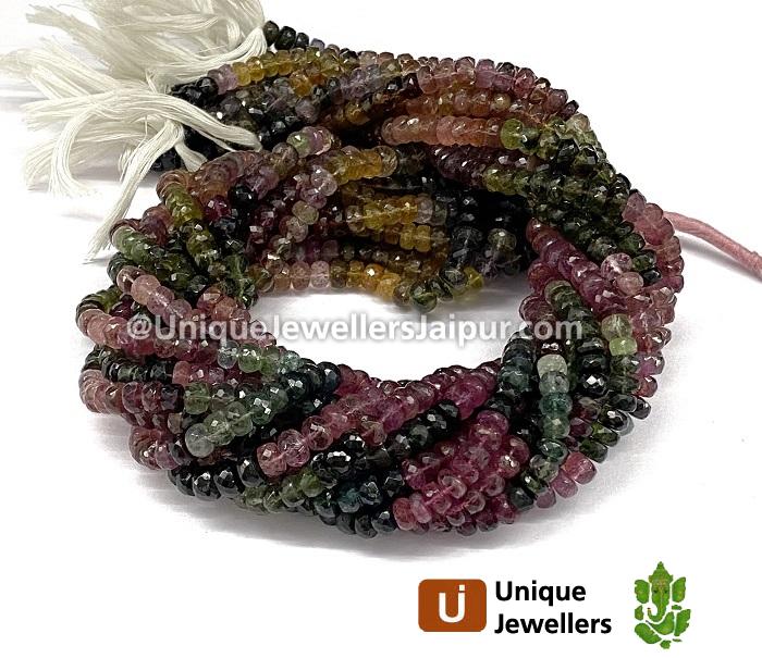 Tourmaline Far Faceted Roundelle Beads