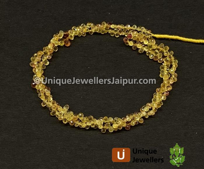 Yellow Songea Sapphire Faceted Drop Beads