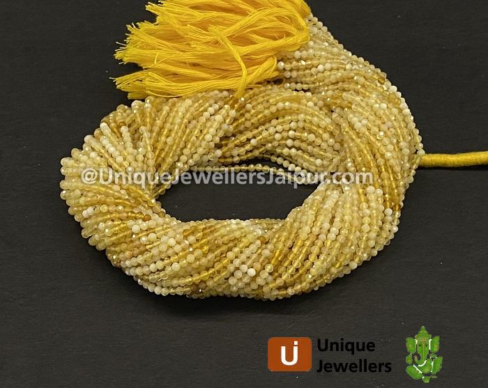 Yellow Opal Shaded Micro Cut Round Beads