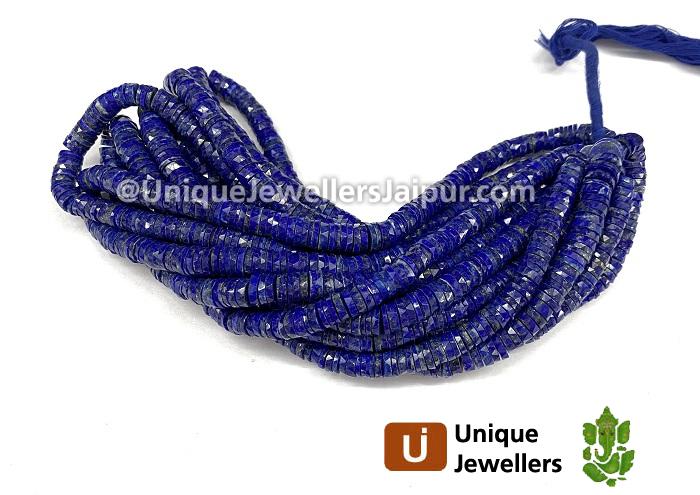 Lapis Faceted Tyre Beads