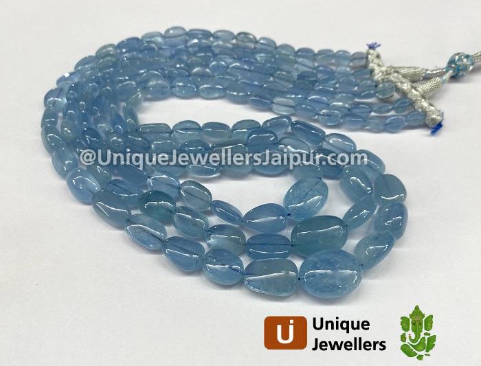 Milky Aquamarine Far Smooth Nugget Beads